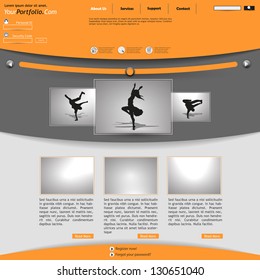 Orange and gray elegant  Website Template