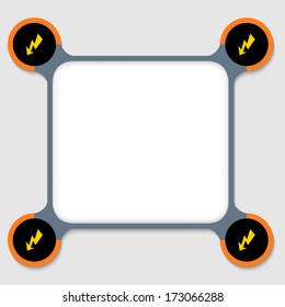 orange and gray frame for any text with four flashes