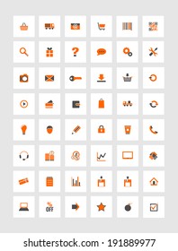 orange and gray icons for eshop, suitable for flat design, vector illustration, eps 10