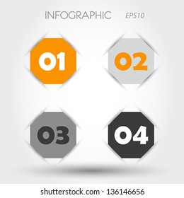 orange and gray infographic heaxagon with numbers. infographic concept.