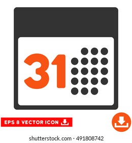 Orange And Gray Last Month Day EPS vector pictograph. Illustration style is flat iconic bicolor symbol on a white background.