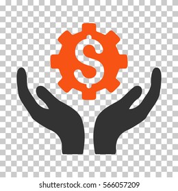 Orange And Gray Maintenance Price toolbar pictogram. Vector pictogram style is a flat bicolor symbol on chess transparent background.