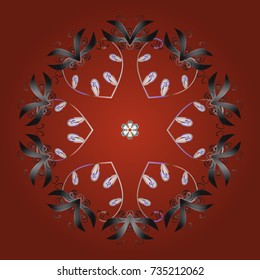 A orange, gray and neutral colors with snowflakes. Vector christmas abstract colorful background with cute snowflake. Vector illustration.