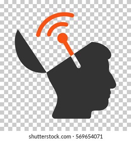 Orange And Gray Open Mind Radio Interface interface pictogram. Vector pictogram style is a flat bicolor symbol on chess transparent background.