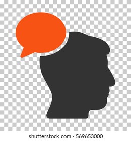 Orange And Gray Person Idea toolbar icon. Vector pictogram style is a flat bicolor symbol on chess transparent background.