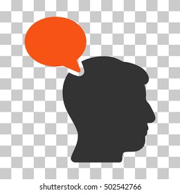 Orange And Gray Person Opinion interface toolbar pictogram. Vector pictogram style is a flat bicolor symbol on chess transparent background.