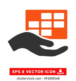 Orange And Gray Service Schedule EPS vector icon. Illustration style is flat iconic bicolor symbol on a white background.