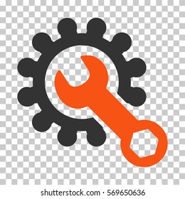 Orange And Gray Service Tools interface toolbar pictogram. Vector pictogram style is a flat bicolor symbol on chess transparent background.