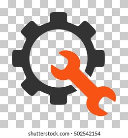 Orange And Gray Service Tools toolbar icon. Vector pictogram style is a flat bicolor symbol on chess transparent background.