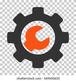 Orange And Gray Service Tools toolbar icon. Vector pictogram style is a flat bicolor symbol on chess transparent background.