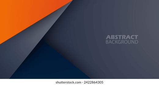 Orange and gray square abstract background vector overlap layer on dark color design. Editable Eps10 Vector