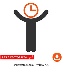 Orange And Gray Time Manager EPS vector pictograph. Illustration style is flat iconic bicolor symbol on a white background.