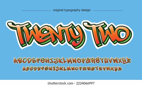 orange and green 3d graffiti typography