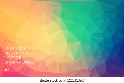 Orange Green abstract polygonal vector background