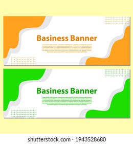 Orange and green abstract shape horizontal banner design. designs for templates and businesses
