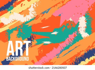 Orangefarbene und grüne Kunst oder Brush-Hintergrund, Vektordesign