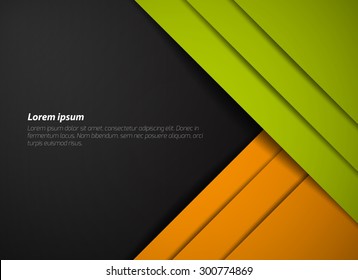 orange and green background overlap dimension modern line bar design for text and message website design , vector