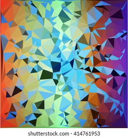 Orange green blue polygon abstract background