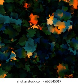 Orange green blue watercolor texture background. Good-looking abstract pattern, expressive messy vector illustration.
