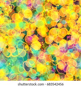 Orange, green bubbles Bright texture with shiny elements Abstract vector background for web page, advertising booklets, banners, presentations, reports, greeting cards, invitations, fabric, wrapping