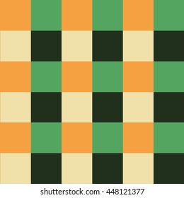 Orange Green Chess Board Background Vector Illustration