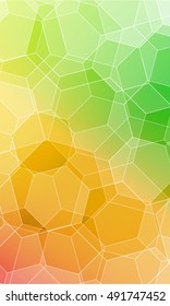 orange, green color hexagon background. vector. geometric pattern