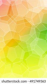 orange, green color hexagon background. vector. geometric pattern