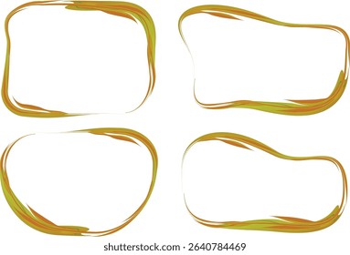 orange green colorful decorative art frames shapes collection