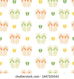 Orange and Green Colors Abstract Flip Flops Vector White Background Color Pattern