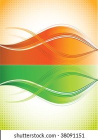 Orange and green curves background