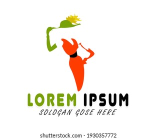 Orange and Green fashion logo with woman model