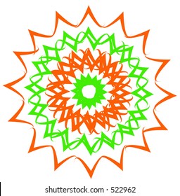 orange and green flower