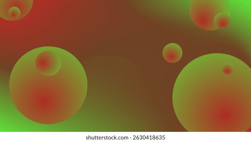 Orange Green Gradient Abstract Background with Orange Green gradient bubbles