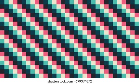Orange, Green, Grey Vector Vintage Checker Pattern for Background