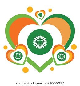 orange green hearts indian republic day