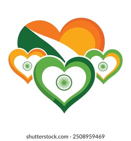 orange green hearts indian republic day