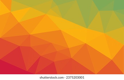orange and green low poly abstract background, geometric backdrop with vintage color composition, vector design element.