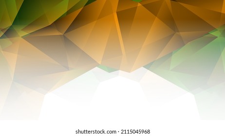 orange and green low poly banner background, abstract geometric rumpled triangular style. vector illustration graphic design background template.