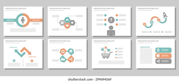 Laranja e verde multiuso modelo de apresentação folheto flyer plano conjunto para marketing e publicidade 3