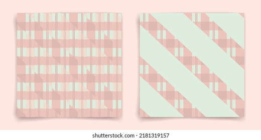 orange and green plaid pattern vector background. orange cute plaid on fabric pattern. Square pattern for cloth. orange cute color square background. Scottish pattern.