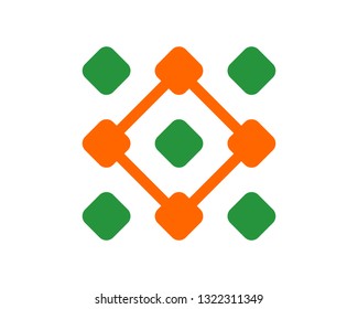 orange and green proximity pattern design