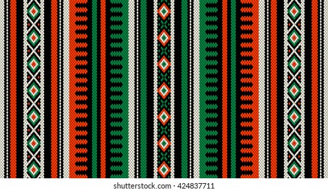 A Orange And Green Theme Arabian Sadu Weaving Middle Eastern Traditional Rug Texture