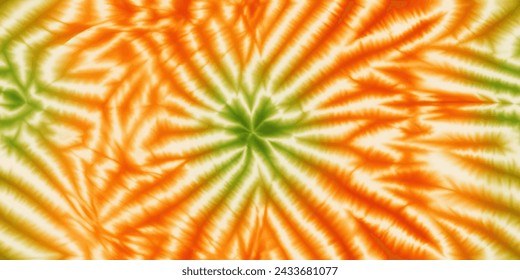 Orange and green tie dye pattern seamless  , Colorful tie dye pattern abstract background. NeonTie Dye two Tone. Abstract batik brush seamless and repeat pattern design.