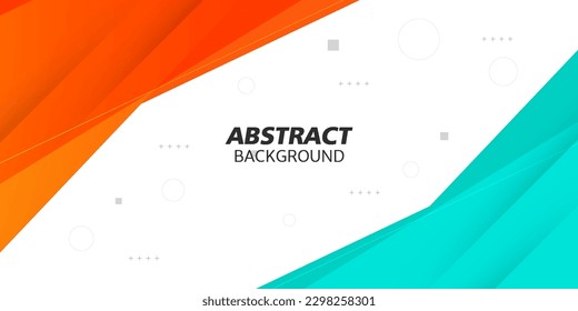 Orange and green triangle bright abstract banner background on withe geometric design. modern overlap papercut futuristic background vector illustration. Eps10 vector