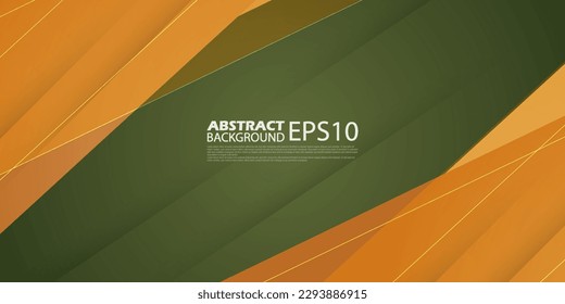 Orange and green triangle dark abstract background on soft color geometric design. modern overlap papercut futuristic background vector illustration. Eps10 vector