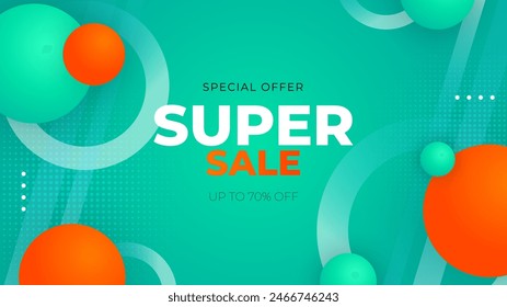 Diseño de fondo de venta de degradado de Vector naranja y verde. Vector super venta diseño de Plantilla. Gran oferta especial de ventas. Fondo de fiesta de fin de temporada