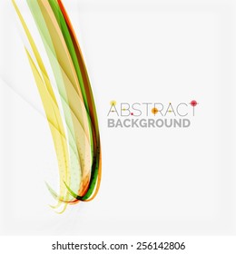 Orange and green wave line design, nature eco concept. Summer and spring templates