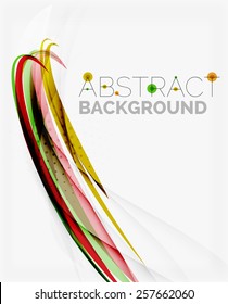Orange and green wave line design, nature eco concept. Summer and spring templates