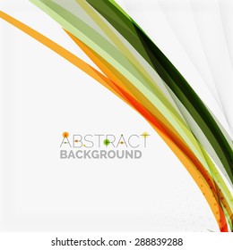 Orange and green wave line design, nature eco concept. Summer and spring templates