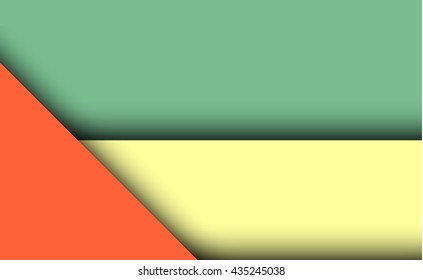 Orange , green and yellow abstract modern shape horizontal vector banners in a material design style. Eps10 vector illustration